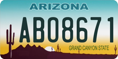 AZ license plate ABO8671