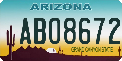 AZ license plate ABO8672
