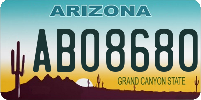 AZ license plate ABO8680