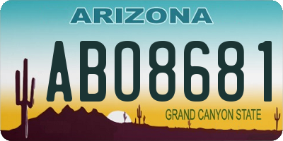AZ license plate ABO8681