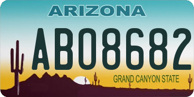 AZ license plate ABO8682