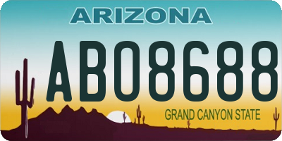AZ license plate ABO8688