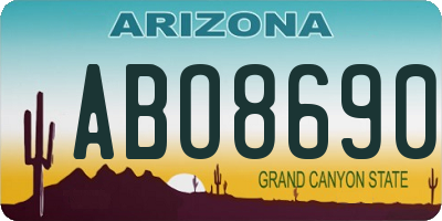 AZ license plate ABO8690