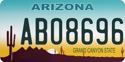 AZ license plate ABO8696