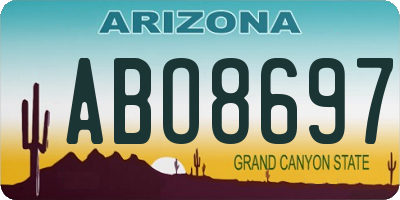 AZ license plate ABO8697