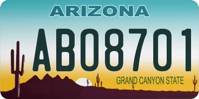 AZ license plate ABO8701