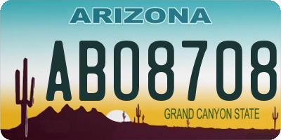AZ license plate ABO8708