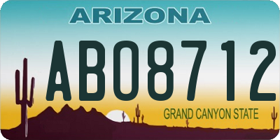 AZ license plate ABO8712