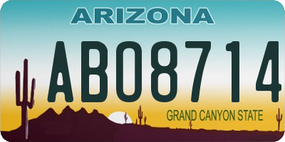 AZ license plate ABO8714