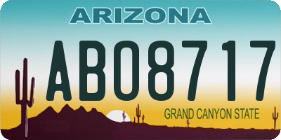 AZ license plate ABO8717