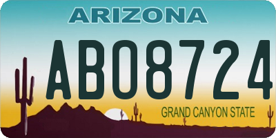 AZ license plate ABO8724