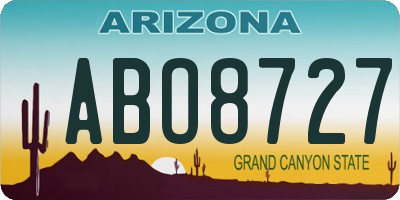 AZ license plate ABO8727