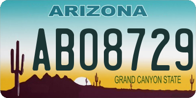 AZ license plate ABO8729