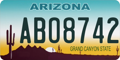 AZ license plate ABO8742