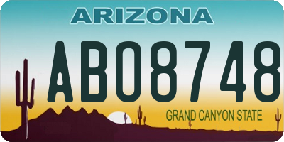 AZ license plate ABO8748