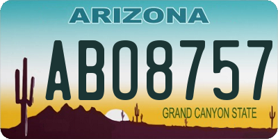 AZ license plate ABO8757