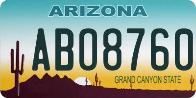 AZ license plate ABO8760