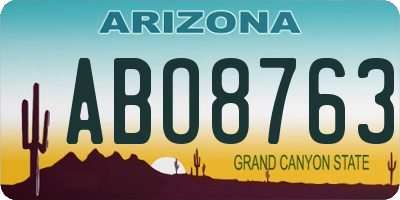 AZ license plate ABO8763