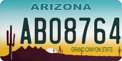 AZ license plate ABO8764