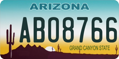 AZ license plate ABO8766