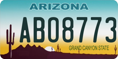 AZ license plate ABO8773