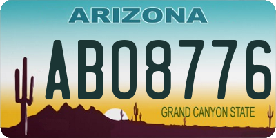 AZ license plate ABO8776