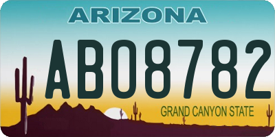 AZ license plate ABO8782