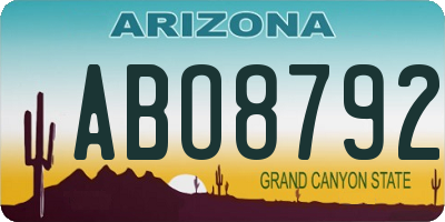 AZ license plate ABO8792