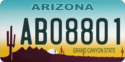AZ license plate ABO8801
