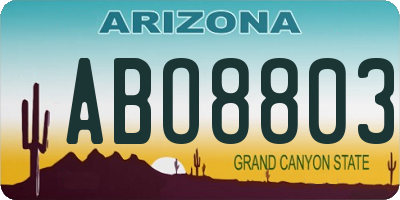 AZ license plate ABO8803