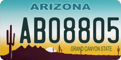 AZ license plate ABO8805