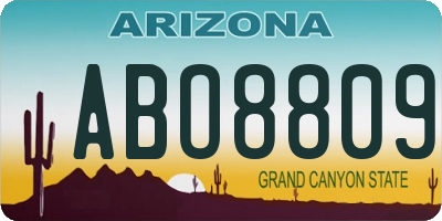 AZ license plate ABO8809