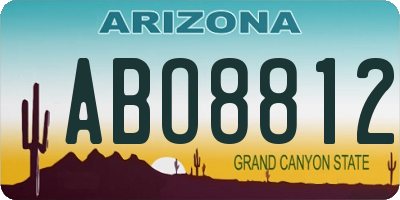 AZ license plate ABO8812