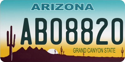 AZ license plate ABO8820