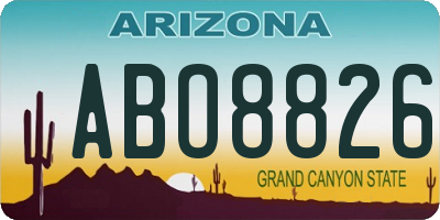 AZ license plate ABO8826