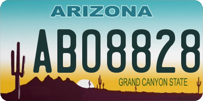 AZ license plate ABO8828