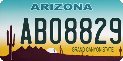 AZ license plate ABO8829