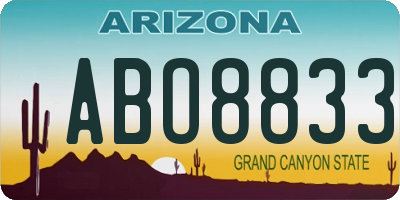 AZ license plate ABO8833