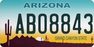 AZ license plate ABO8843