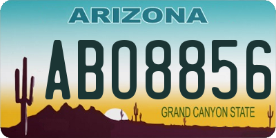 AZ license plate ABO8856