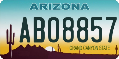 AZ license plate ABO8857