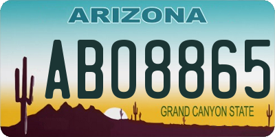 AZ license plate ABO8865