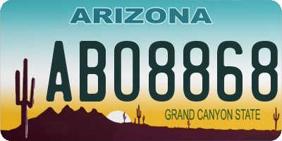 AZ license plate ABO8868