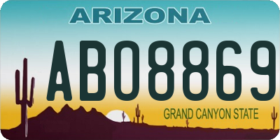 AZ license plate ABO8869