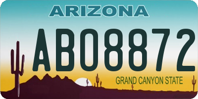 AZ license plate ABO8872