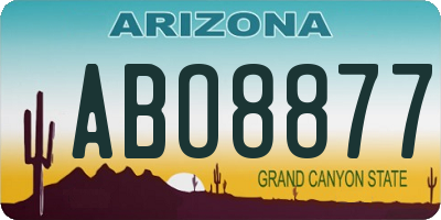 AZ license plate ABO8877