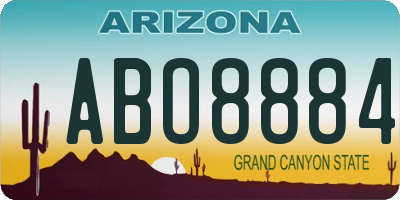 AZ license plate ABO8884