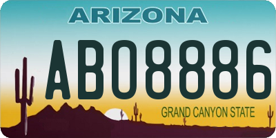 AZ license plate ABO8886