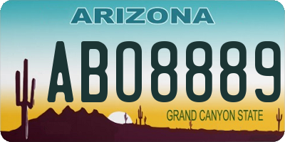AZ license plate ABO8889
