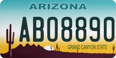 AZ license plate ABO8890